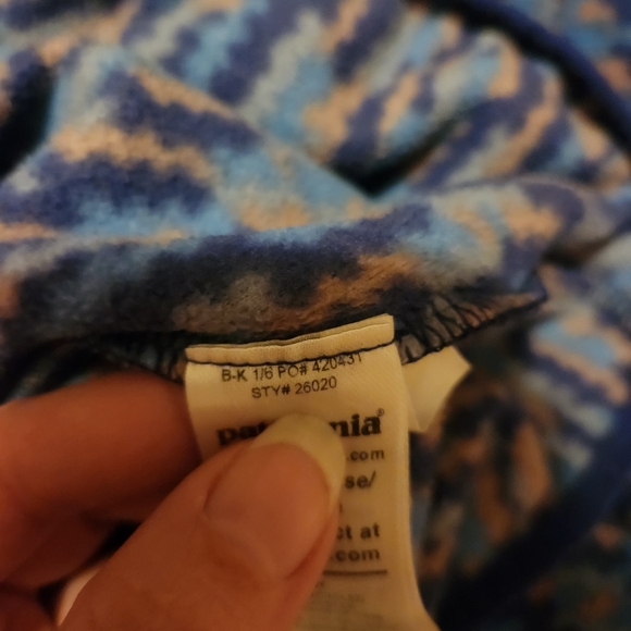 Patagonia Women's Micro D Snap-T Pullover Climbing Trees Ikat Sound Blue Size M - Picture 8 of 12